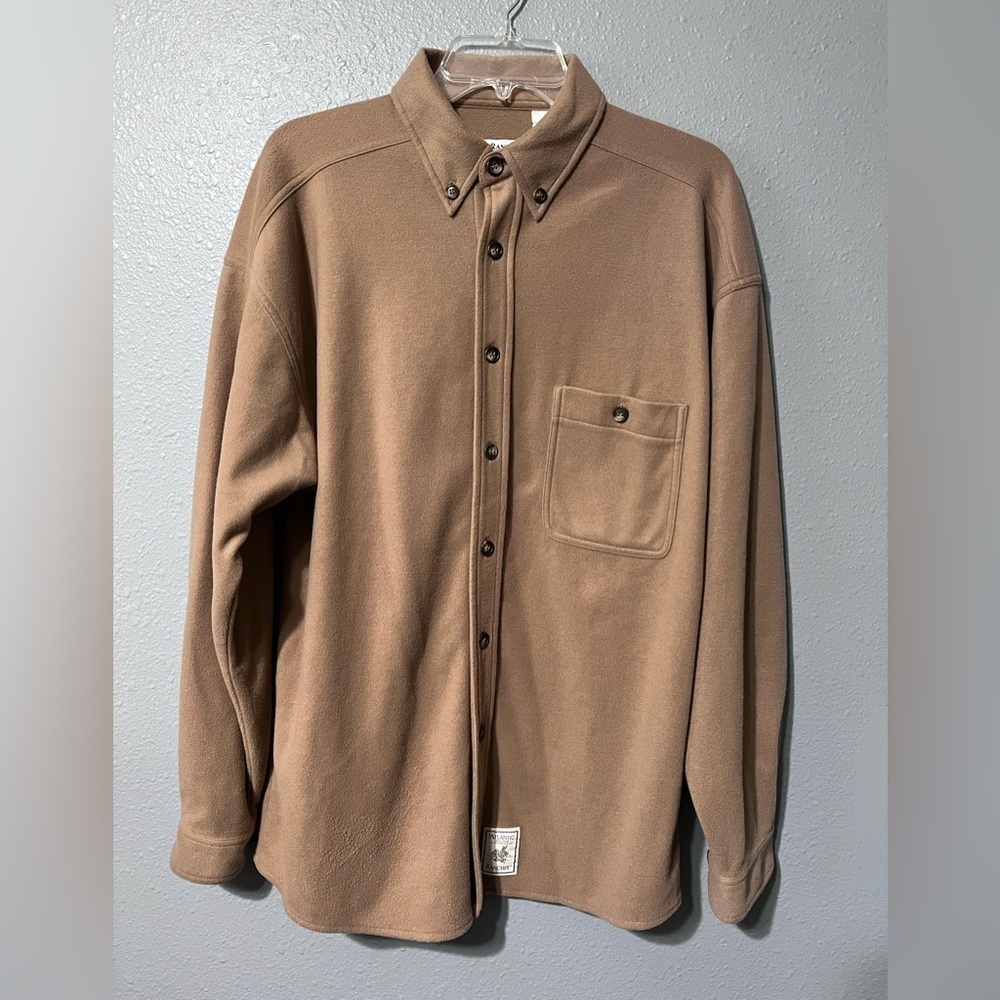 Atlantic Rancher Camel Flannel Shirt Mens Sz S Chamois Button Down Dock Soft EUC